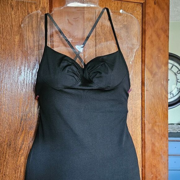 Commense Black Silky Mini Dress NWT Sz S Adjustable Straps Lined Elegant Fit - Picture 2 of 10